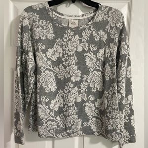 Medium Grey & White Floral Sweater